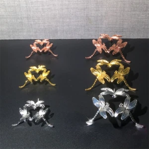 2X Zinc Metal Display Stand Base for Crystal Ball Sphere Globe Stone Dragonfly - Picture 1 of 13