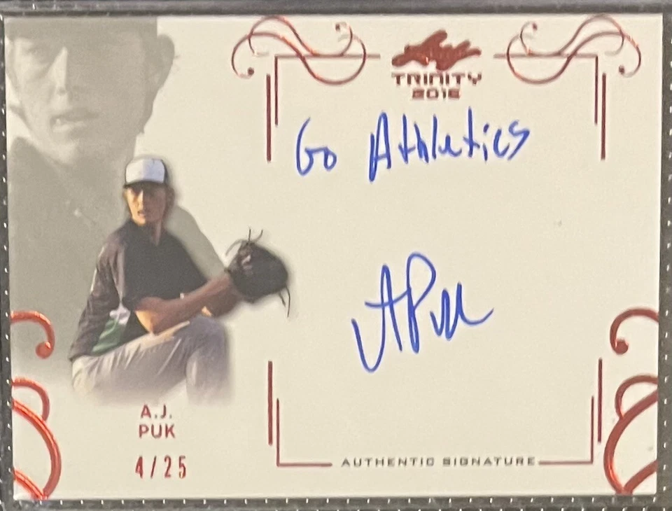 2016 Leaf Trinity Signatures Red Spectrum /25 AJ Puk #A-AJP Auto - Image 1 of 2