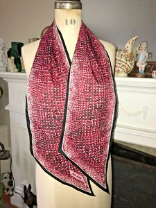 Jean d'Orly Faux Croc Print Long Scarf Vtg 70s Pink Deep & Light + Black EXC - Picture 1 of 2