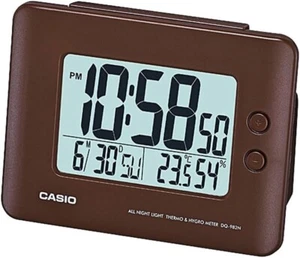 Casio DQ982N-5D Brown LED Light Digital Alarm Desk Clock Thermometer Snooze NEW - Picture 1 of 1