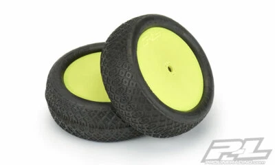 NEW Pro-Line Electron 2.2" 4WD Buggy Front Tires w / Yellow Wheels (2 pcs) - Image 1 of 3