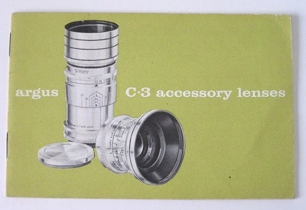 Argus C3 Accesorio Lentes Manual de Instrucciones Original Foto 1 de 1