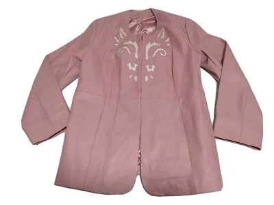 Terry Lewis Vintage Rose Chest 42" Leather Jacket With Cutouts  - Image 1 of 4