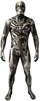 Adult Skull & Bones Monster Morphsuit Mens Skeleton Skin Suit Halloween Costume - Image 1 of 4