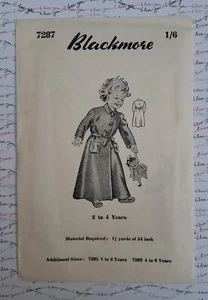 50s Blackmore Paper Sewing Dress Pattern Dressing Gown 2-4 Years - Picture 1 of 2