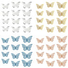 3D Schmetterlinge 12er Set + Klebepunkte Glänzend Wand Deko Gold Silber -Wählbar