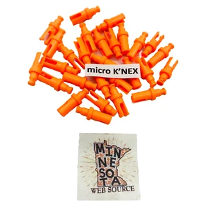 25 MICRO Knex Orange Connector Brick Adaptors - K'nex Small Tiny Mini Parts - Picture 1 of 2