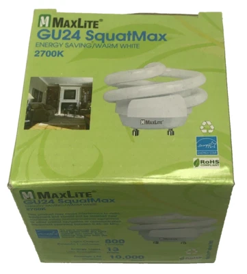 MAXLITE 13 WATT SQUATMAX BULB MODEL MLS13GUSWW 2700K WARM WHITE - Image 1 of 4