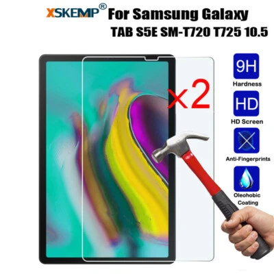 2Pcs TEMPERED GLASS Screen Protector Samsung Tab S5e 10.5 T720 T725 Anti Shatter - Image 1 of 4