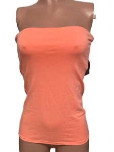 NoBo Y2K Coral XXL Tube Top W Shelf Bra Stretch Fitted Tank Top Nwt Casual Chic - Picture 1 of 2