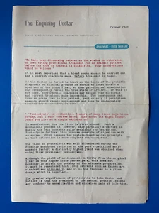 2 hojas de noticias The Enquiring Doctor terapia hepática y de hierro octubre y noviembre de 1948 823f - Imagen 1 de 6