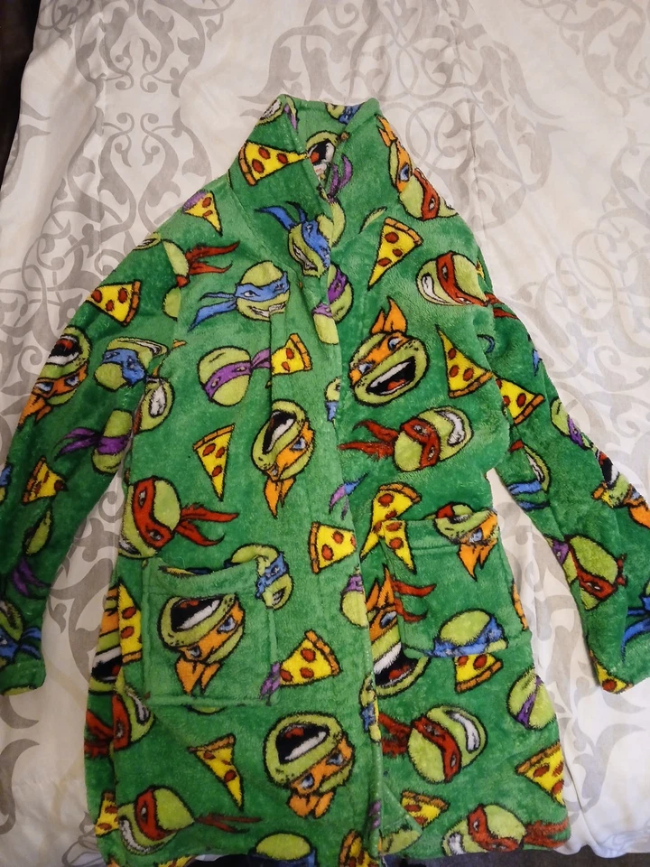 Nickelodeon Teenage Mutant Ninja Turtles TMNT Bathrobe Kids Boys Large 10/12 - Image 1 of 3