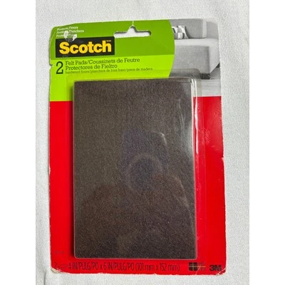 Scotch Felt Pads 4 x 6 In 2 Packages (4 Pads Total) Furniture Floor Protectors - Image 1 of 3