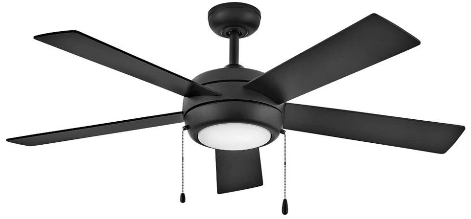 Ventilador de teto LED 52" Hinkley Croft preto fosco corrente puxada interna - Imagem 1 de 1