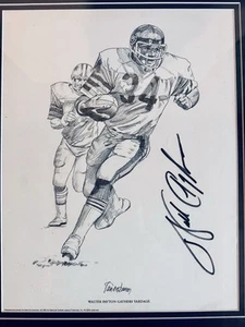 Walter Payton Signed 11x14 Rare 1981 Shell Art Sketch Lithograph - Picture 1 of 3
