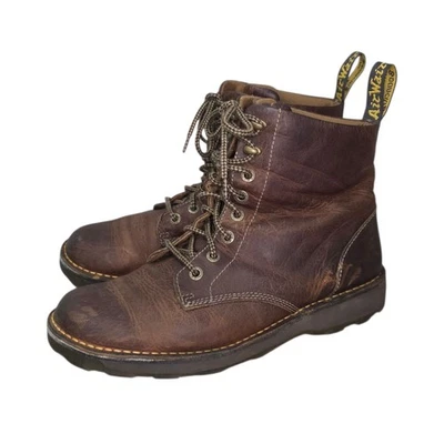 Мужские кожаные боевые ботинки Dr. Martens Niel желтовато-коричневые коричневые на шнуровке искусственно состаренные 12 - Изображение 1 из 4