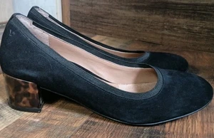 Vionic Women's Natalie Tortoise Black Suede Chunky Heels Pump Shoes Size 8 US - Picture 1 of 8