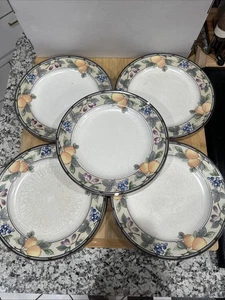 Vintage Mikasa Intaglio Garden Harvest Dinner Plates 11" Fruit Set of 5 CAC29 * - Picture 1 of 15