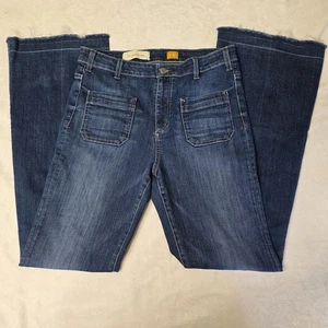 Anthropologie Pilcro Letterpress No 31P Flare Bell Bottoms Blue Jean Superscript - Picture 1 of 12