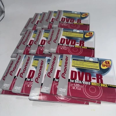 Pioneer DVD-R DVD Gravável (DVS-R47BF) NOVO Lote De 16 Dados Gravação De Vídeo Uma Vez!! - Imagem 1 de 4