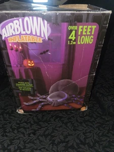 Gemmy Airblown Inflatable Spider 4 Ft. Long Black & Purple Halloween - Picture 1 of 2