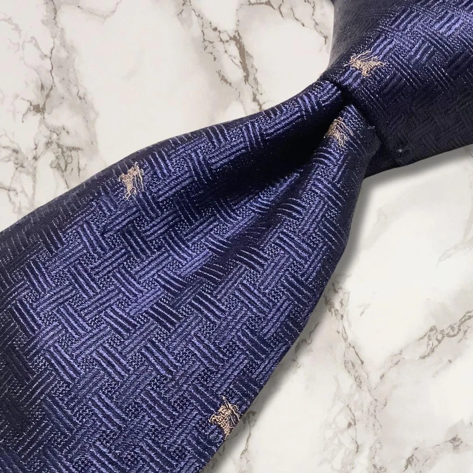 Burberry London Silk Navy Blue Pattern Tie Used Good Condition - Image 1 of 4