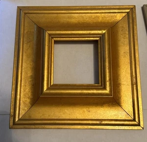 13" x 13" Large Heavy Chunky Gold Wood Frame for 4.5" x 4.5" Artwork or Mirror - Picture 1 of 6