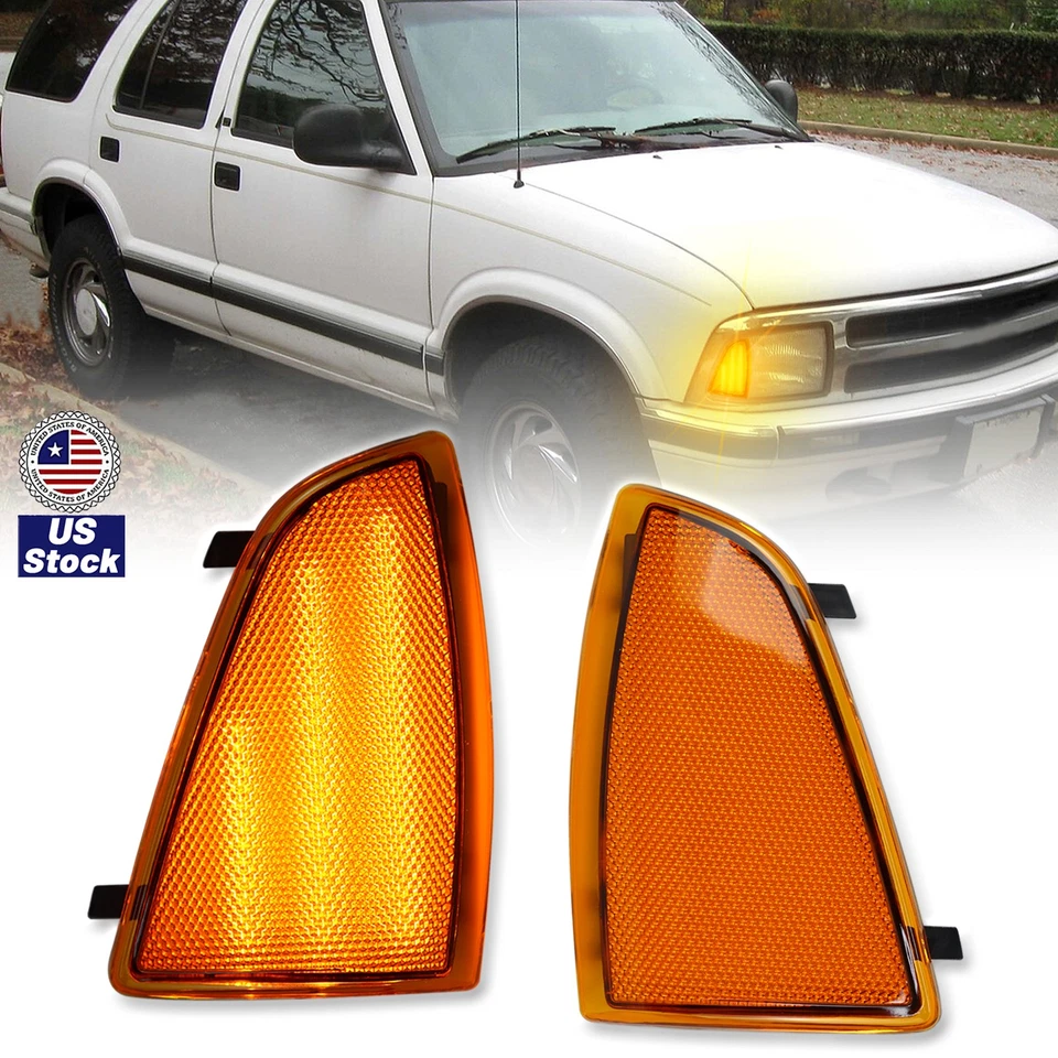 Luces de señalización delanteras laterales lámpara de esquina señal de giro ámbar para Chevy S10 1994-1997 Foto 1 de 4