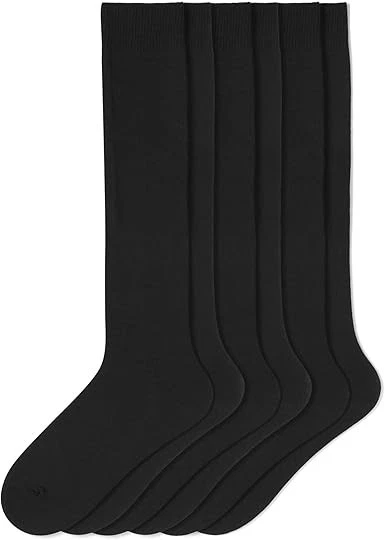 HUE Women's Flat Knit Knee High Socks 3 Pairs, Black - Image 1 of 4