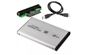 CASE HARD DISK BOX ESTERNO 2.5" SATA USB 2.0 ALLUMINIO HARD DISK HDD CUSTODIA - Foto 1 di 2