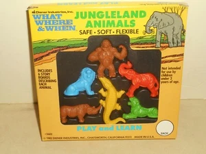Vintage 1982 Diener JUNGLE LAND ANIMALS Playset What Where & When #3602 Nos Nib - Picture 1 of 12
