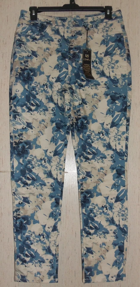 NUEVO CON ETIQUETAS MUJER DG2 Diane Gilman FLORAL PULL ON JEGGING/JEANS AJUSTADOS TALLA LT Foto 1 de 3