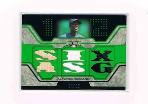 2008 Triple Threads EMERALD Alfonso Soriano Triple Relic {serial #04/18} Cubs - Picture 1 of 3