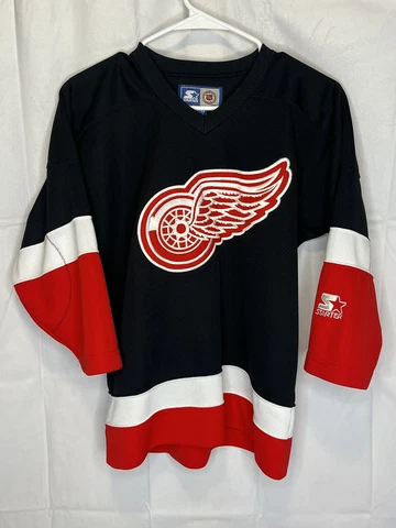 Men's S/M Vintage Starter NHL Detroit Red Wings Stitched Hockey Jersey SEWN Cover