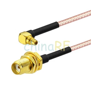 SMA jack bulkhead to MMCX plug male right angle pigtail cable RG316 for Wireless - Picture 1 of 3