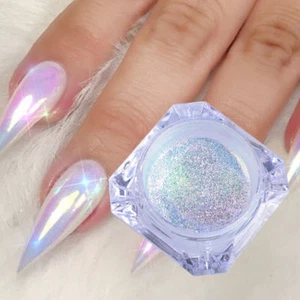 Color-Change Neon Aurora Mermaid Nail Art Glitter Powder Mirror Chrome Pigment ~ - Picture 1 of 12