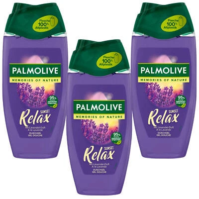 3x 250ml Palmolive Memories Of Nature Sunset Relax Duschgel mit Lavendel Duft