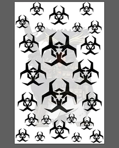 Plantilla de vinilo de alto calor Wicked Biohazard 7x11" para Cerakote, Gunkote y Duracoat - Imagen 1 de 2