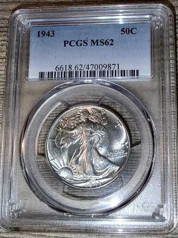 1943 Walking Liberty Silver Half Dollar NGC MS62 Cover
