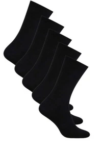 Boys Black School Cotton Plain Socks 5 Packs (UK sizes 5.5 - 11) by Socks Lab - Picture 1 of 2