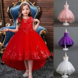 Girls Bridesmaid Dress Flower Kids Party Pageant Wedding Dresses Princess Gown - Picture 1 of 48
