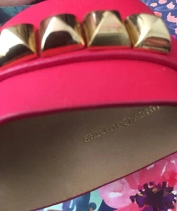 Juicy Couture Rockstud Leather Cuff Bracelet Fuscia Pink - Picture 1 of 5