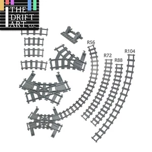 Riel de tren horquilla curva vías R56 R72 R88 para Lego kit tren bloques de construcción conjunto - Imagen 1 de 20