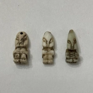 Lotto Tre (3) Ojuelos De Jalisco Miniatura Antiche Perline Aliene Extraterrestri - Foto 1 di 6