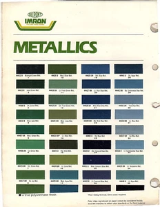 IMRON METALLIC COLORS PAINT CHIP BROCHURE DU PONT 68 PAINT CHIPS BR 4PGS - Picture 1 of 2