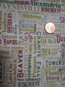 Cotton Fabric by Clothworks - Minnesota Shop Hop 2014 - 1 yard - Picture 1 of 3