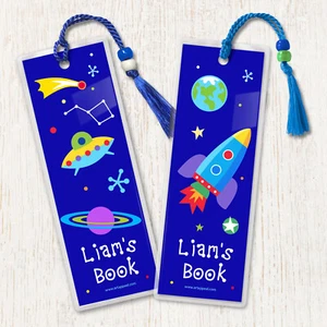 Out of This World Personalized Kids Bookmark (Set of 2) Little Boys Space Gift - Picture 1 of 1