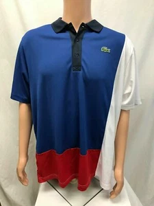 NWT Lacoste Men's Color block 100% Polyester ultra dry Tennis polo - Picture 1 of 17