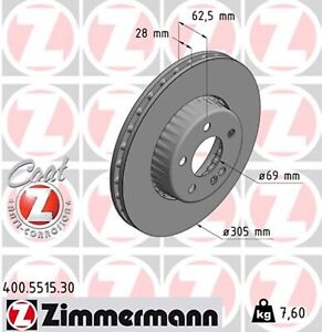2x Bremsscheibe FORMULA S COAT Z ZIMMERMANN 400.5515.30 für MERCEDES A205 W205