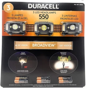 Duracell 500 Lumen LED Headlamp 3-pack (new) - Picture 1 of 3